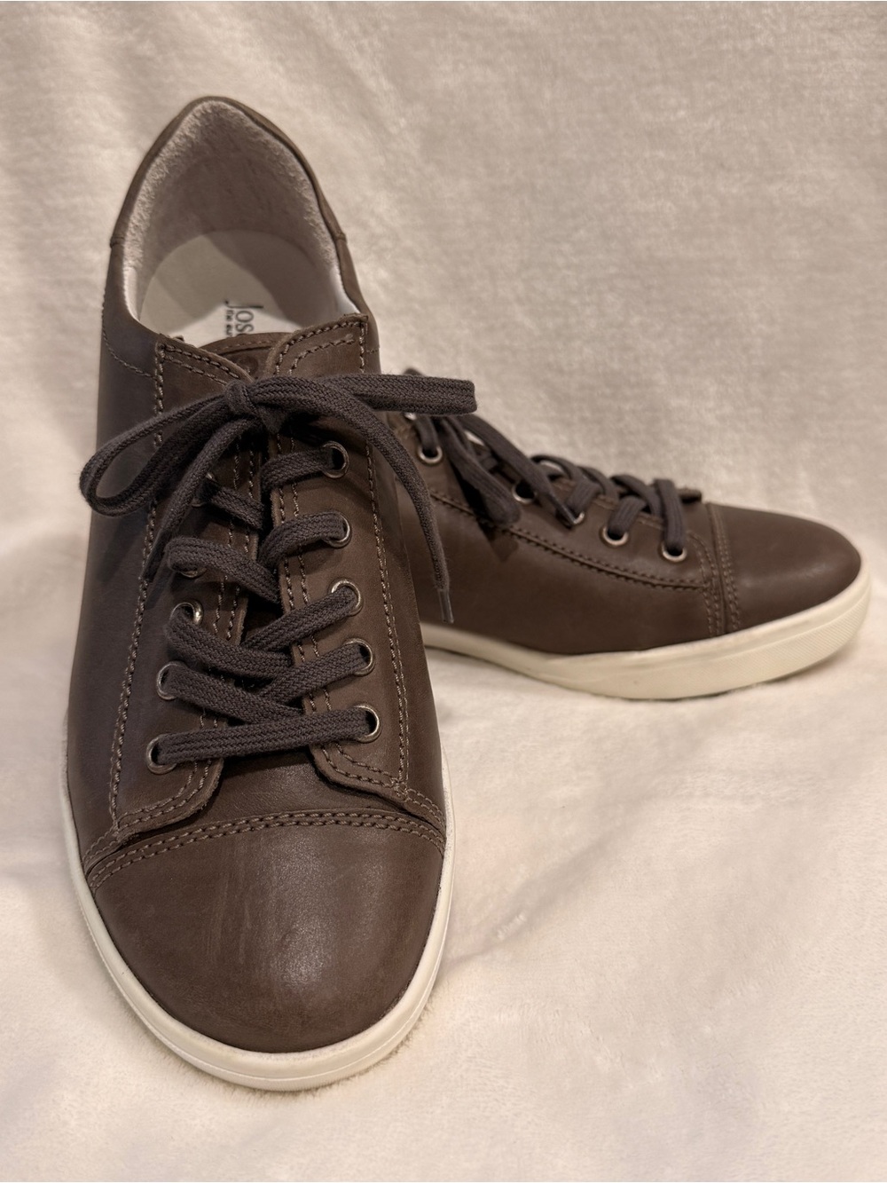 Josef Seibel Men's Dark Brown Leather Lace-Up Sneakers